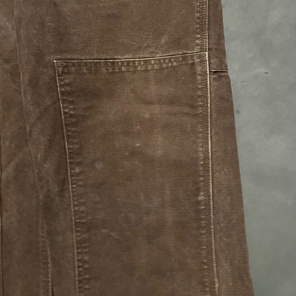 Carhartt Overalls Brown Bib Duck Double Knee R06 DKB Size 38X30 Actual Inseam 29 - Picture 4 of 8